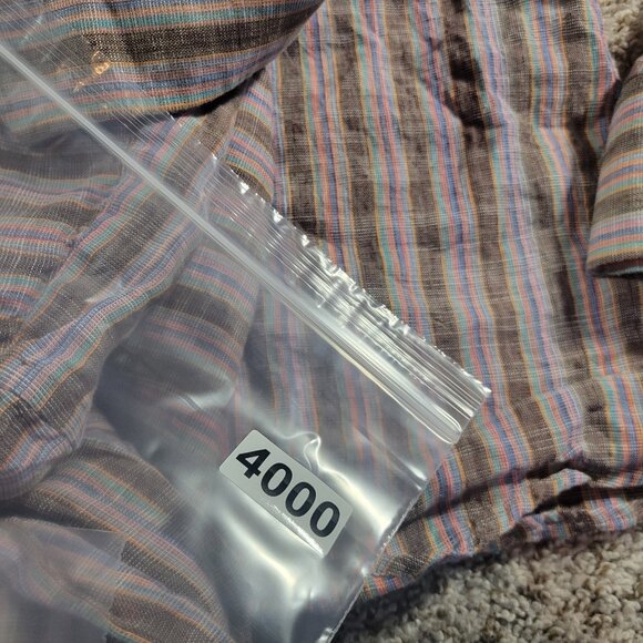 Cigar Couture Shirt Mens XL Linen Striped Long Sleeve Colorful Button Up Beachy - Picture 9 of 9